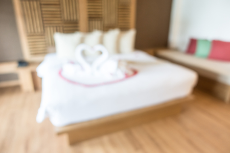 Abstract blur bedroom interior for backgroundの写真素材