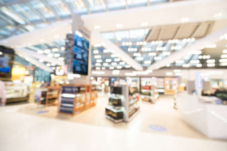 Abstract blur airport terminal interior for backgroundの写真素材