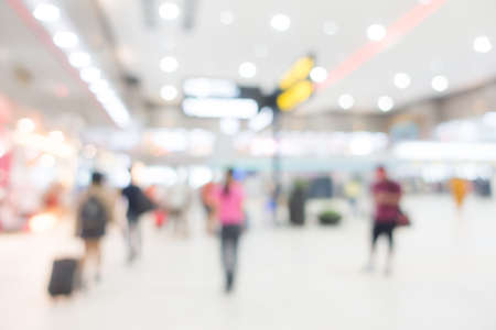 Abstract blur beautiful luxury airport interior for backgounrdの写真素材