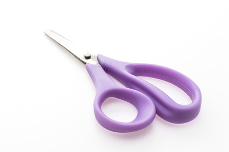 Plastic Colorful scissor isolated on white background
