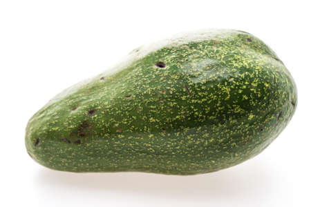 Green fresh avocado fruit isolated on white background - Healthy food style conceptの写真素材