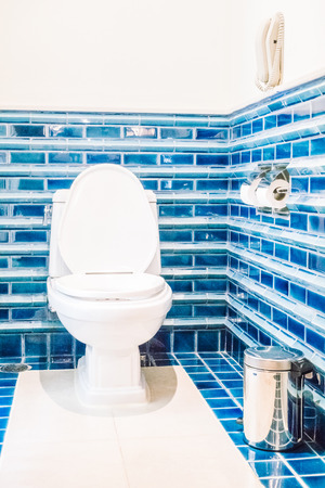 Toilet seat decoration in toilet room interior - Vintage light Filterの写真素材