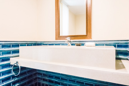 Faucet sink decoration in bathroom interior - Vintage light Filterの写真素材