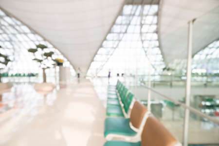 Abstract blur airport terminal interior for background