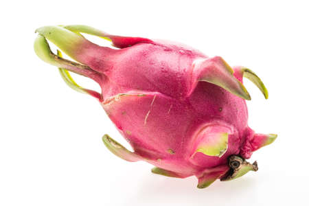 Fresh dragon fruit isolated on white background - Health food style conceptの写真素材