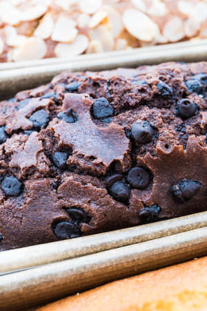 Chocolate cake with chocolate chip on topの写真素材