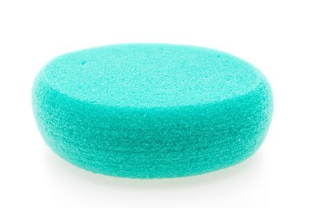 Kitchen sponge for cleaner isolated on white backgroundの写真素材