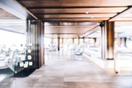 Abstract blur hotel lobby interior for background - Vintage Filterの写真素材