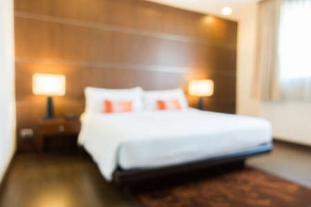 Abstract blur bedroom interior for backgroundの写真素材
