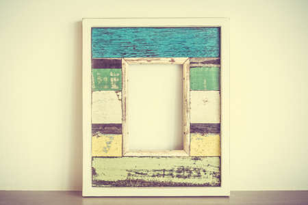 Old wooden photo frame decoration interior of room - Vintage Filterの写真素材