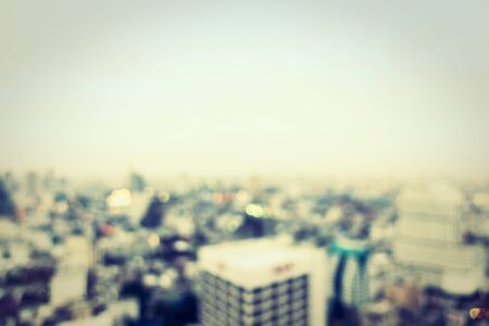 Abstract blur bangkok city for background - Vintage Filterの写真素材