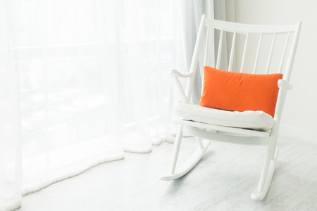Rocking chair with pillow decoration in living room interiorの写真素材