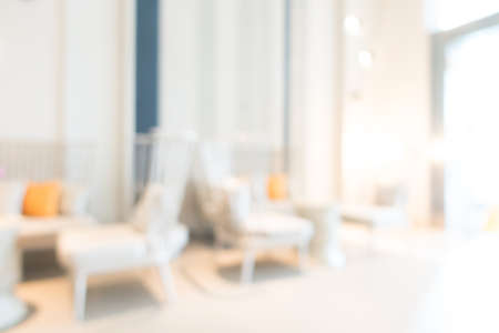 Abstract blur beautiful hotel lobby interior for backgroundの写真素材
