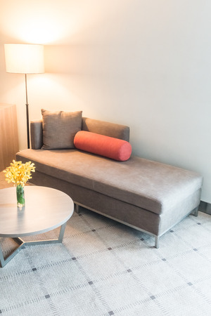 Sofa with light lamp decoration interior of roomのeditorial素材