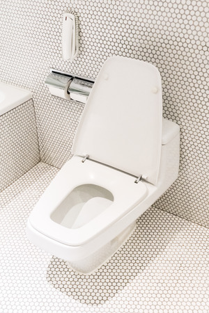 Beautiful luxury white Bathroom and toilet interiorの写真素材