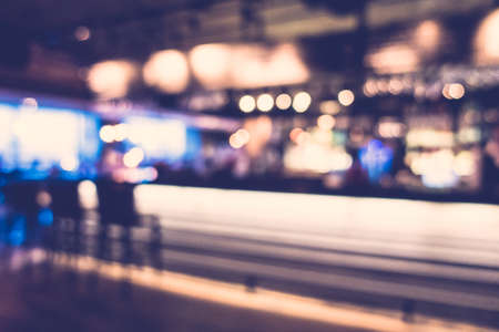 Abstract blur restaurant interior for background - Vintage Filter