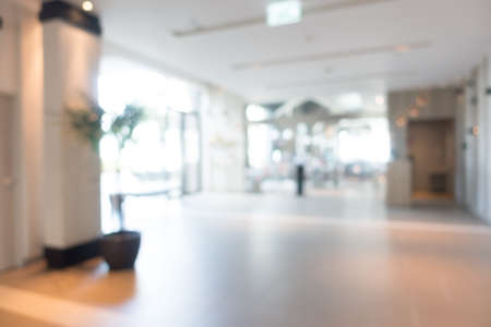 Abstract blur beautiful hotel lobby interior for backgroundの写真素材