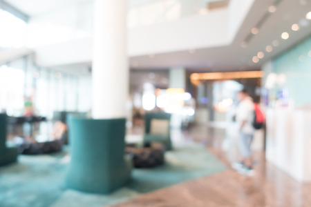 Abstract blur hotel lobby interior for backgroundの写真素材
