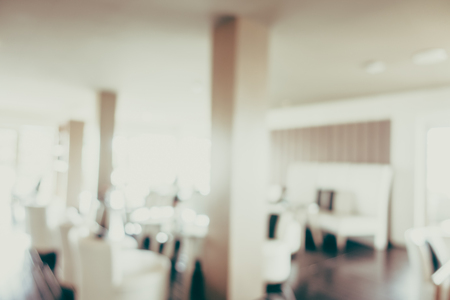 Abstract blur restaurant and coffee shop cafe interior for background - Vintage Filterの写真素材