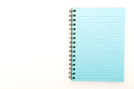 Blank notebook isolated on white backgroundの写真素材
