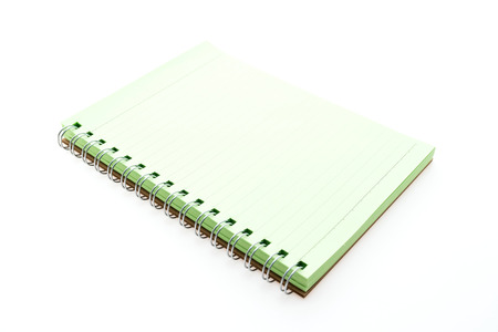 Blank notebook isolated on white backgroundの写真素材