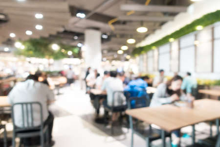 Abstract blur food court center interior for backgroundの写真素材