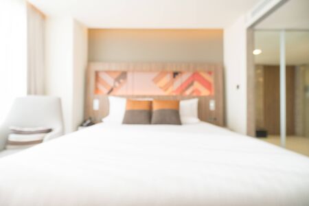 Abstract blur bedroom interior for backgroundの写真素材