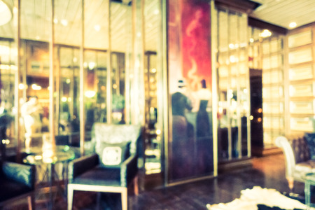 Abstract blur restaurant interior for background - Vintage Filterの写真素材