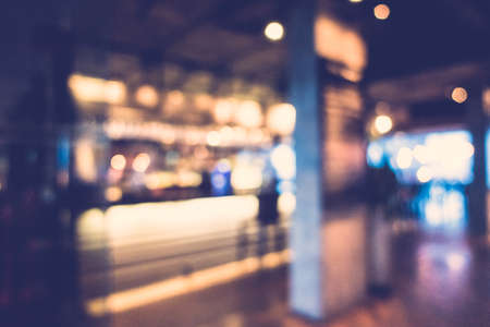 Abstract blur restaurant interior for background - Vintage Filterの写真素材