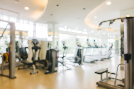 Abstract blur gym and fitness room interior for backgroundの写真素材