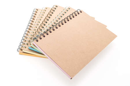 Blank notebook isolated on white backgroundの写真素材