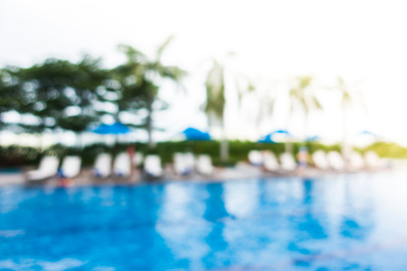 Abstract blur swimming pool in hotel and resort for backgroundの写真素材