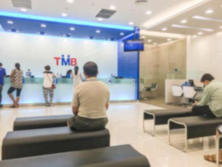 Abstract blur beautiful luxury shopping mall interior for backgroundの写真素材