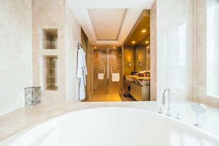BANGKOK, THAILAND - AUGUST 12 2016: Beautiful luxury bathroom interior decoration in Hotelのeditorial素材