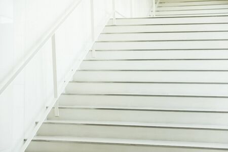 White concrete stair interior of buildingの写真素材