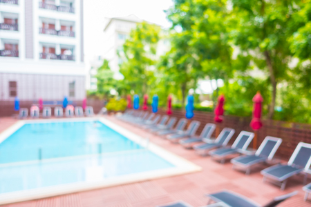 Abstract blur outdoor swimming poolの写真素材