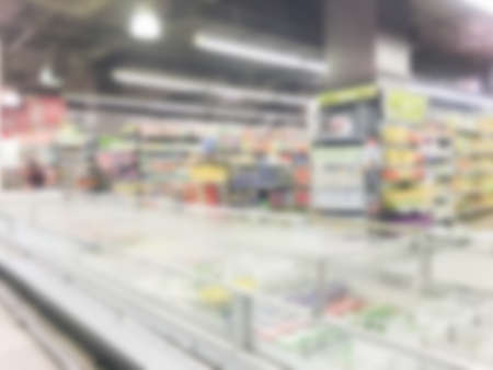 Abstract blur supermarket and retail store shopping interior for backgroundの写真素材