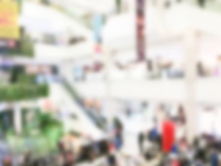 Abstract blur beautiful luxury shopping mall interior and retail store for backgroundの写真素材