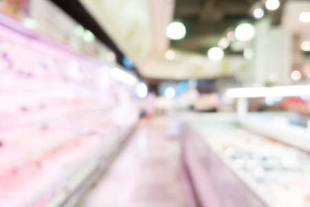 Abstract blur beautiful luxury shopping mall with retails store and supermarket interior for backgroundの写真素材