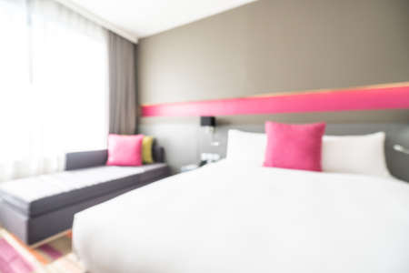 Abstract blur bedroom interior for backgroundの写真素材