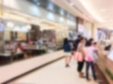 Abstract blur luxury shopping mall and retail store interior for backgroundの写真素材