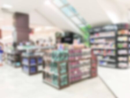 Abstract blur supermarket and retail store shopping interior for backgroundの写真素材