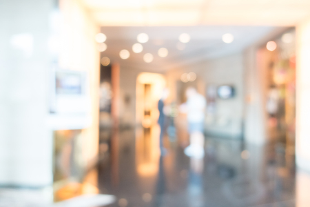Abstract blur beautiful luxury hotel and lobby interior for backgroundの写真素材