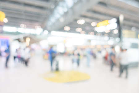 Abstract blur airport interior for backgroundの写真素材