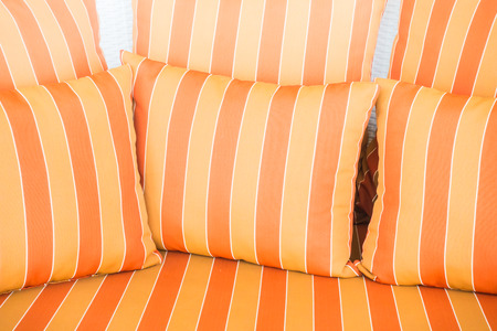 Beautiful luxury pillow on sofa decoration in living room interiorの写真素材