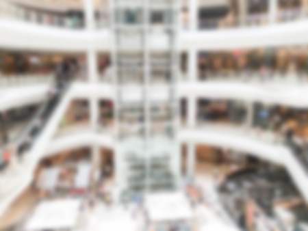 Abstract blur luxury shopping mall and retail store interior for backgroundの写真素材