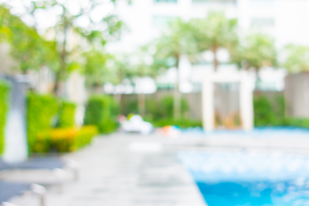 Abstract blur outdoor swimming pool in hotel and resort for backgroundの写真素材