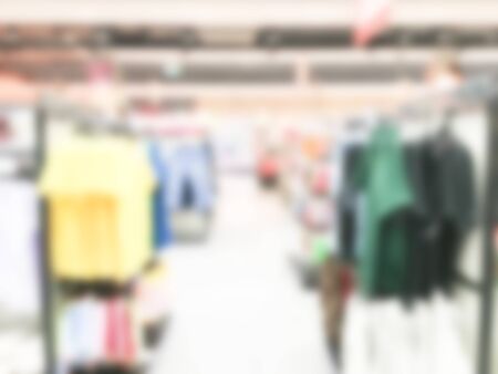 Abstract blur beautiful luxury supermarket and retail store in shopping mall interior for backgroundの写真素材