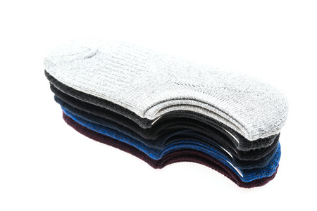 New cotton socks isolated on white backgroundの写真素材