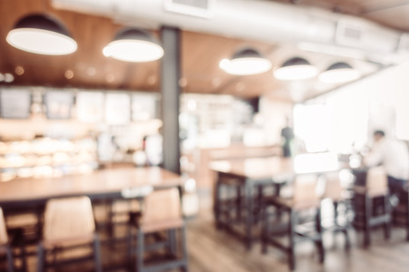 Abstract blur coffee shop cafe and restaurant interior for background - Vintage Filter